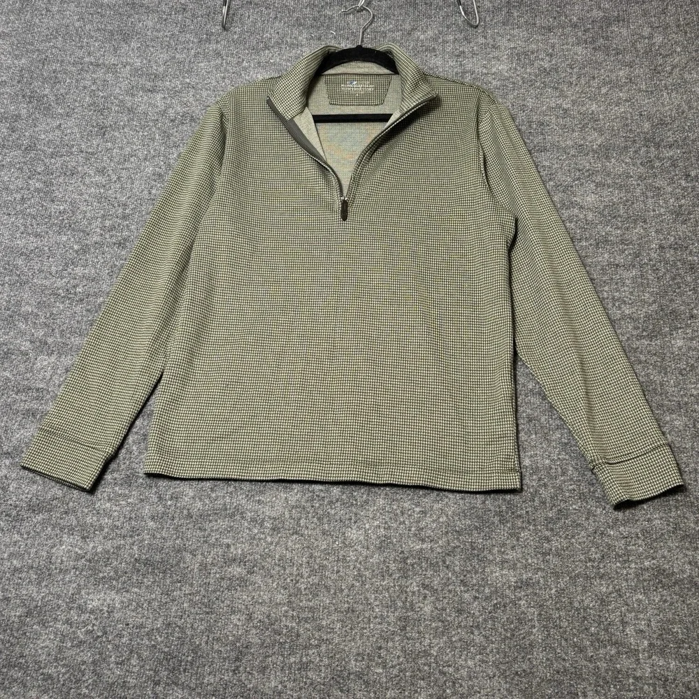 Vineyard Vines Bluffs Quarter Zip Pullover‎ Men's Small Green OTG Sweater